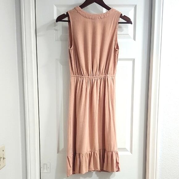 Monteau Sleeveless Ruffle Hem Dress in - Peach Color - Picture 7 of 11